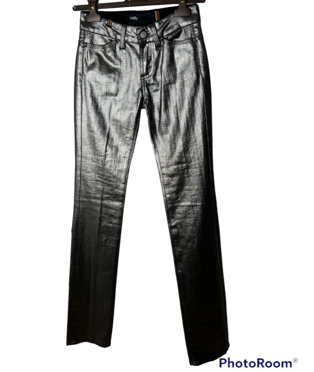 NOTIFY Серебряные прямые джинсы, фото 6