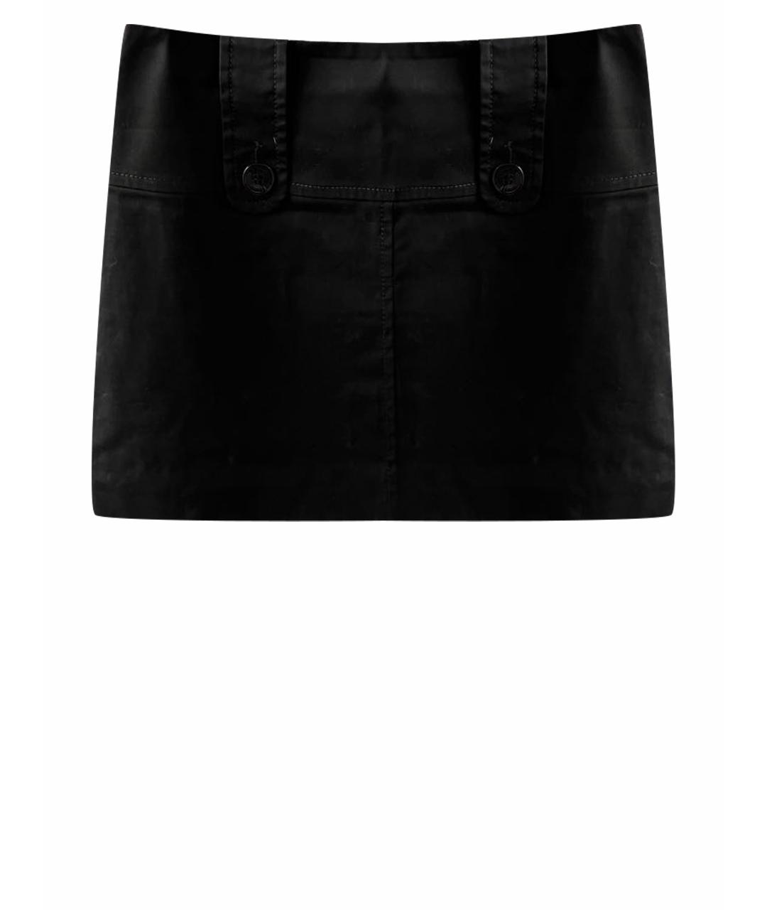 EMILIO PUCCI Черная хлопко-эластановая юбка мини, фото 1
