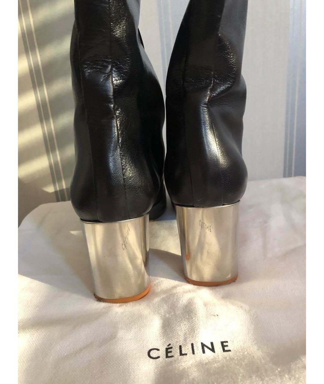 CELINE PRE-OWNED Черные кожаные сапоги, фото 4