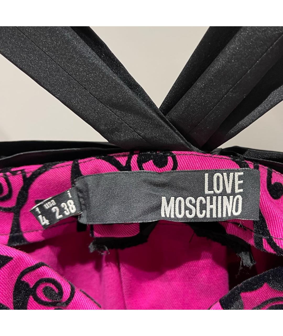 LOVE MOSCHINO Фуксия хлопко-эластановое коктейльное платье, фото 3