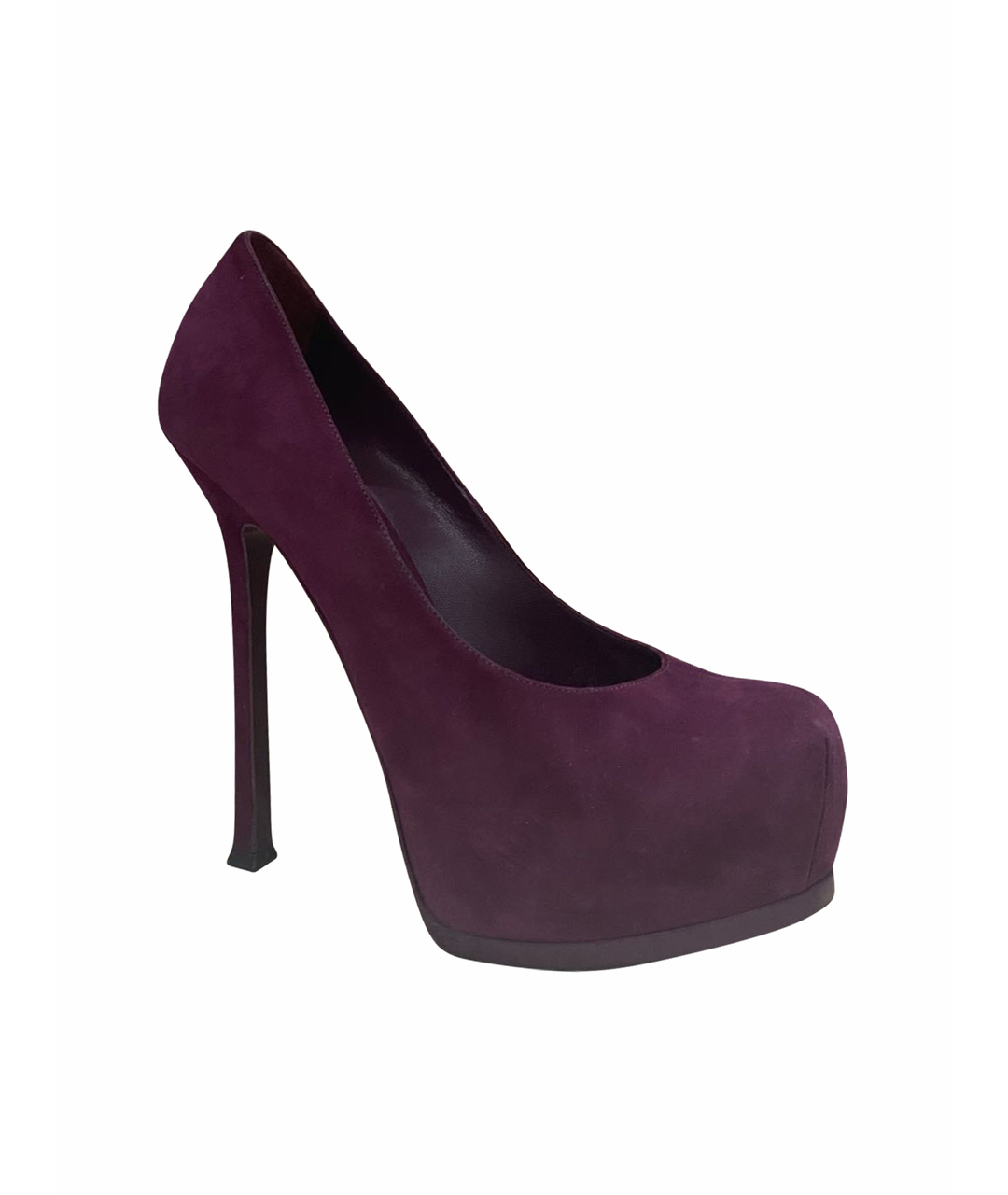 SAINT LAURENT Фиолетовые замшевые туфли, фото 1