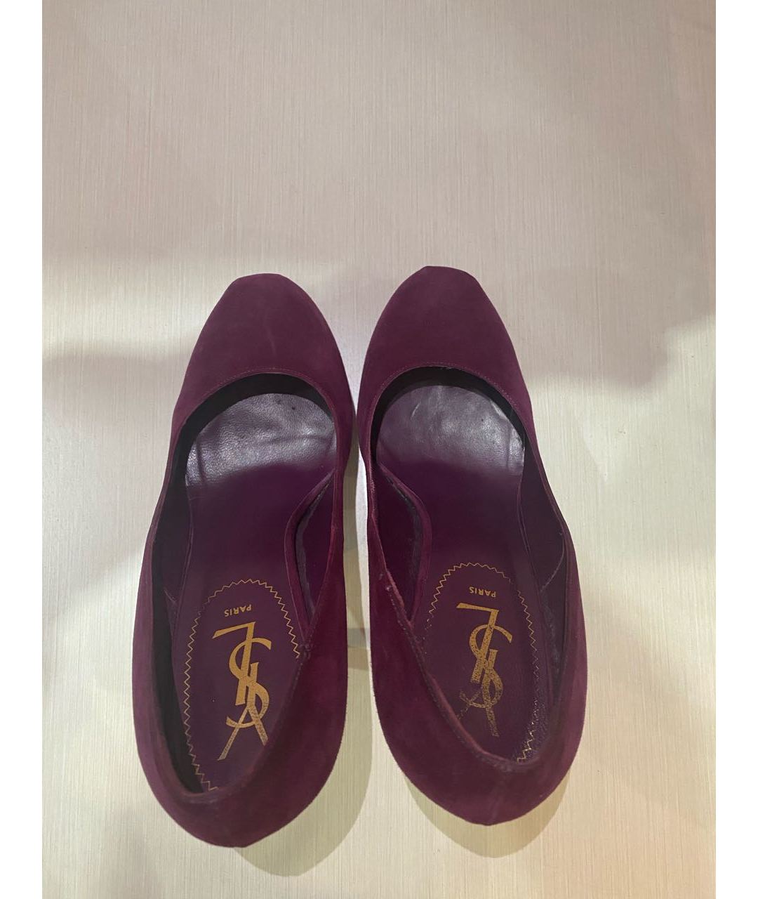 SAINT LAURENT Фиолетовые замшевые туфли, фото 3