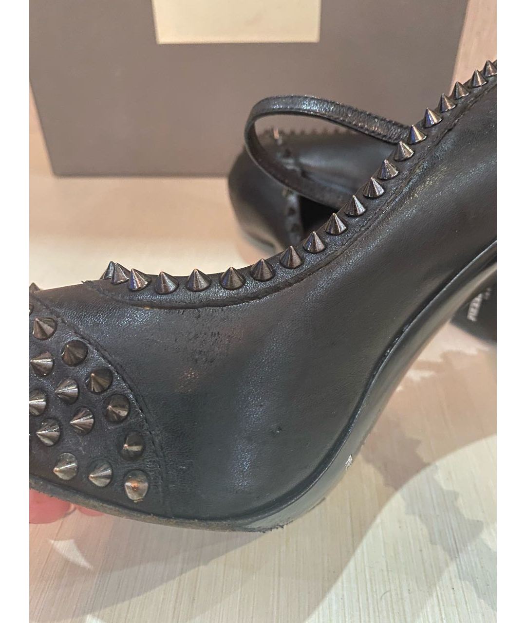 BALMAIN Черные кожаные туфли, фото 6