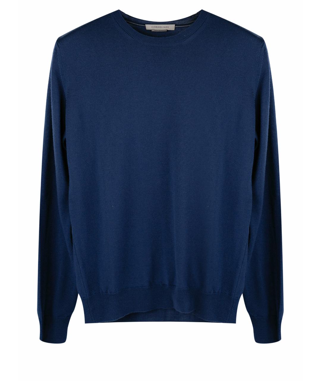 CORNELIANI Темно-синий шерстяной джемпер / свитер, фото 1