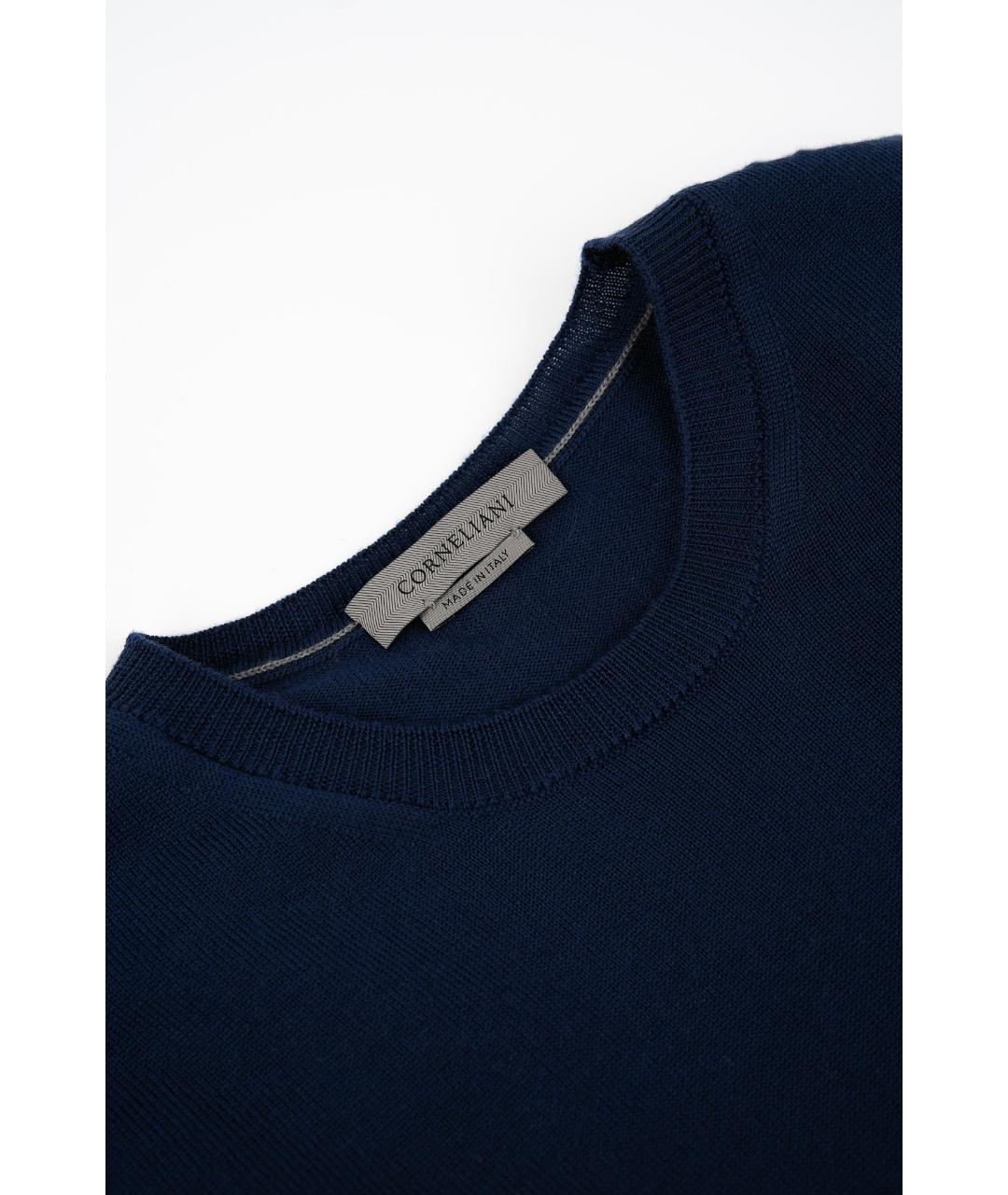 CORNELIANI Темно-синий шерстяной джемпер / свитер, фото 3
