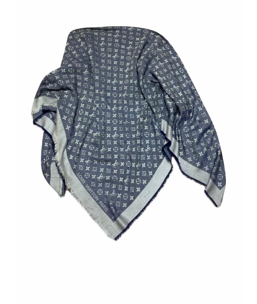 LOUIS VUITTON PRE-OWNED Синий шелковый платок, фото 1