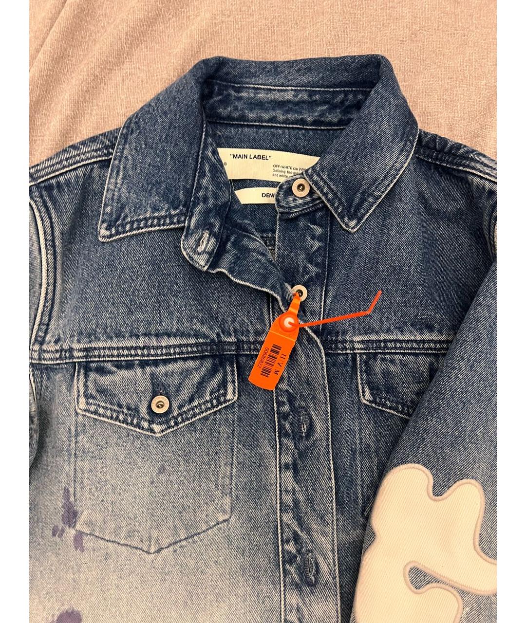 OFF-WHITE Голубое деним повседневное платье, фото 5