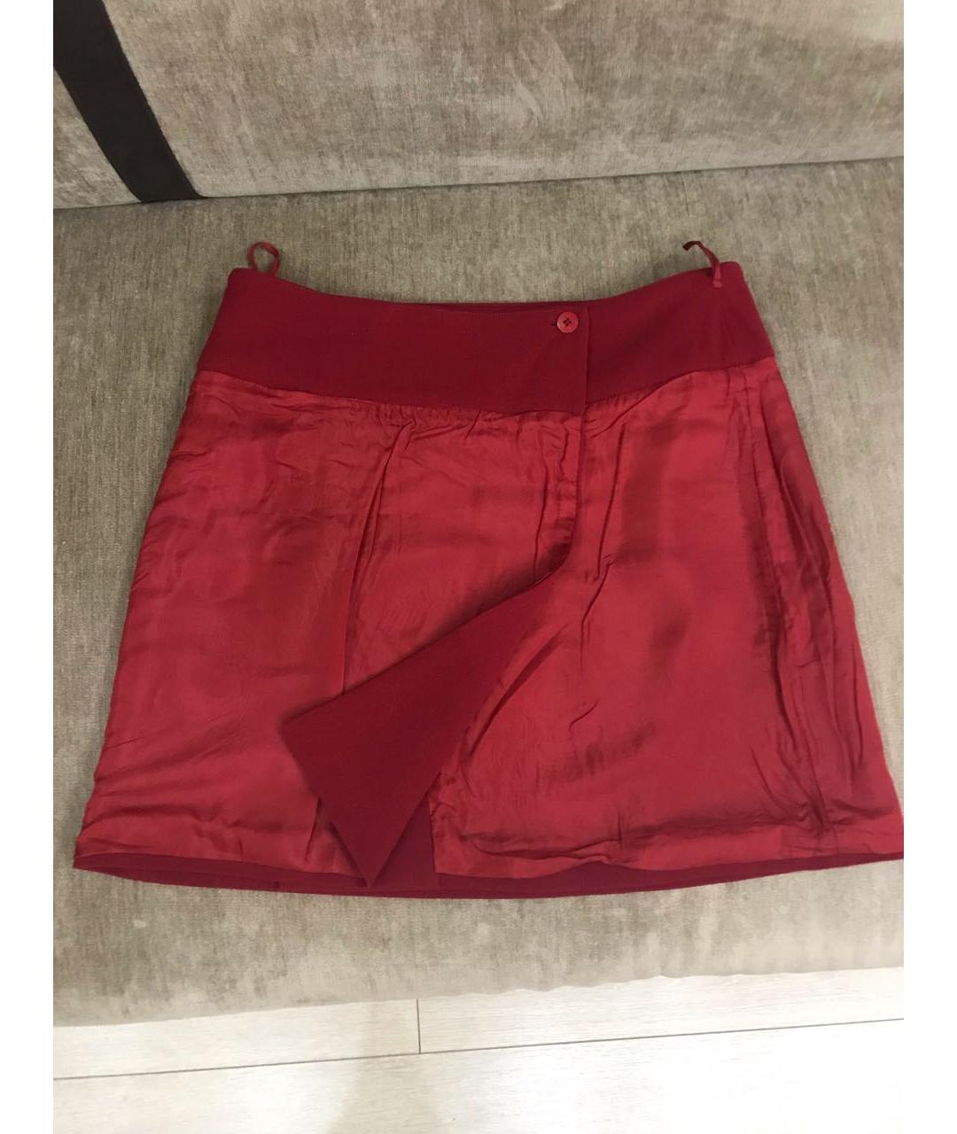 PRADA Красная шерстяная юбка мини, фото 6