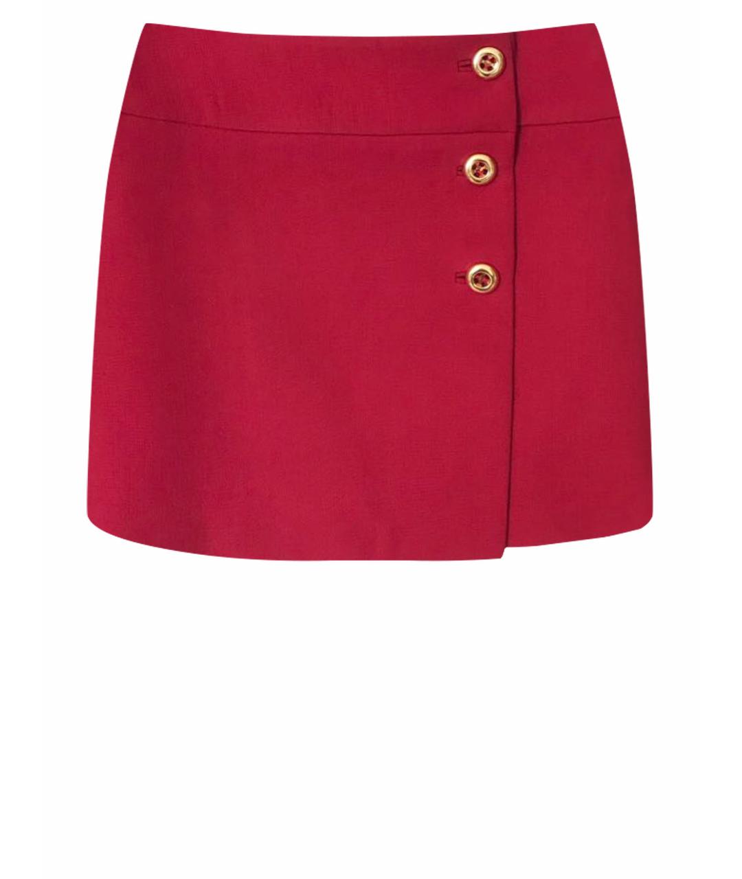 PRADA Красная шерстяная юбка мини, фото 1