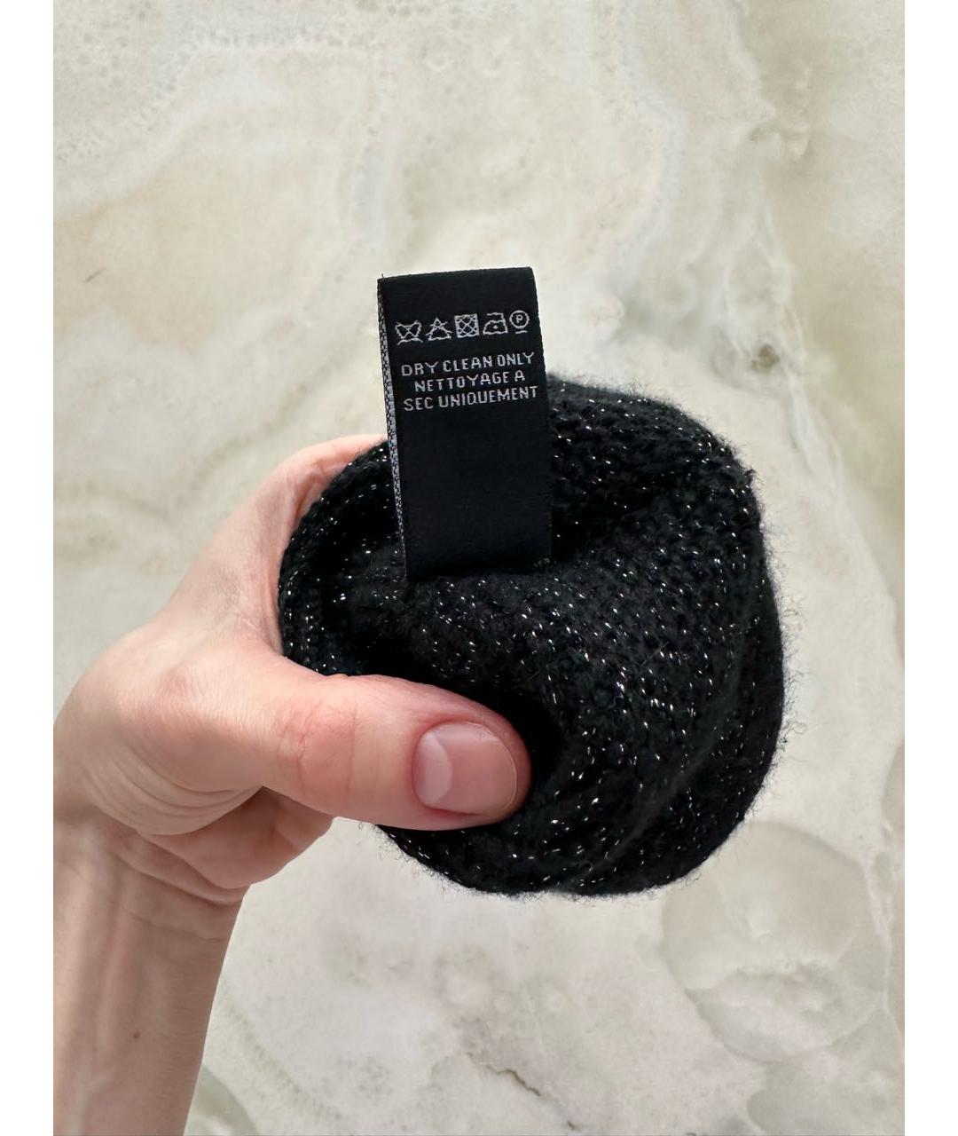 CHANEL Черные кашемировые митенки, фото 4