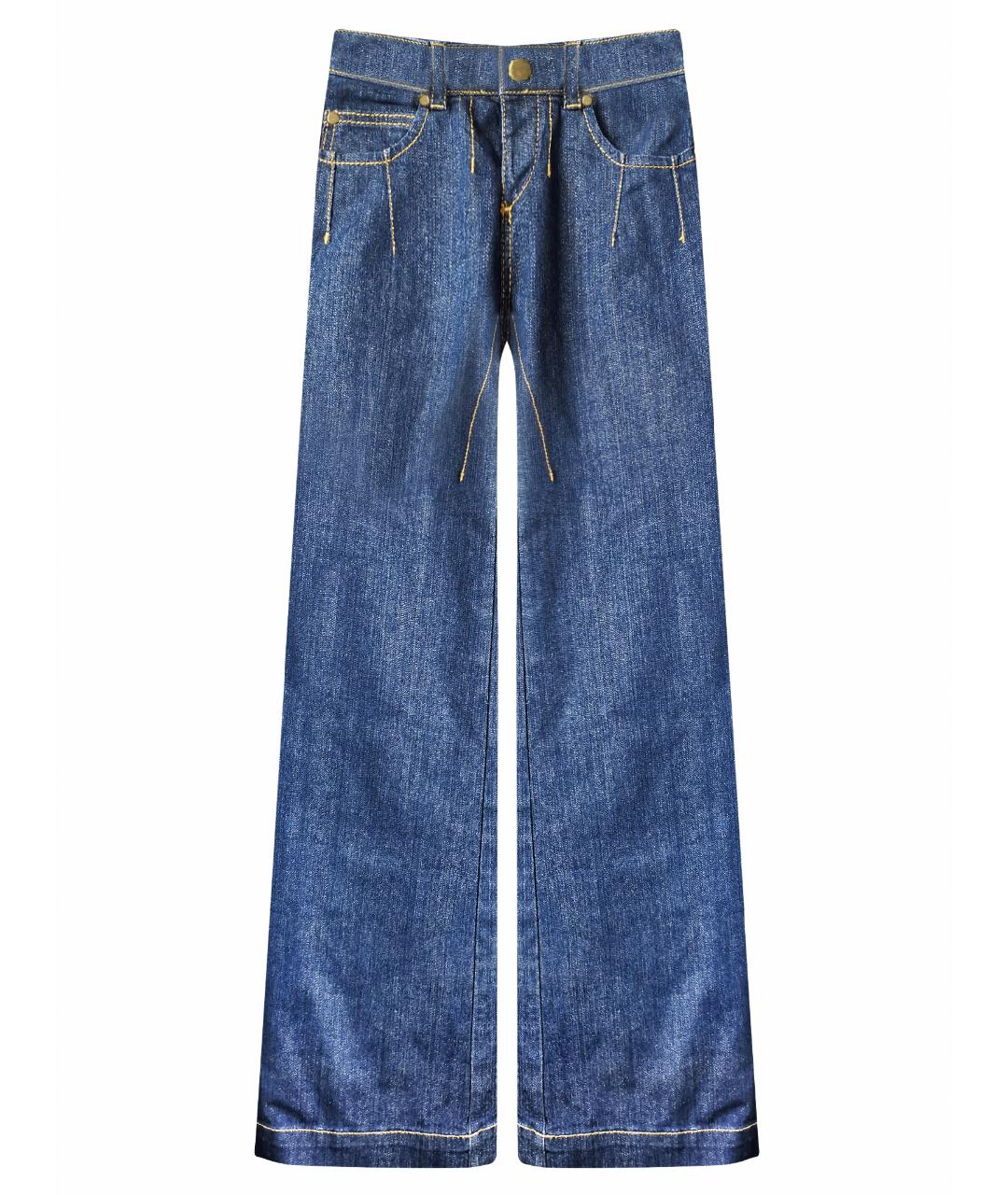 FRANKIE MORELLO Темно-синие хлопковые джинсы клеш, фото 1