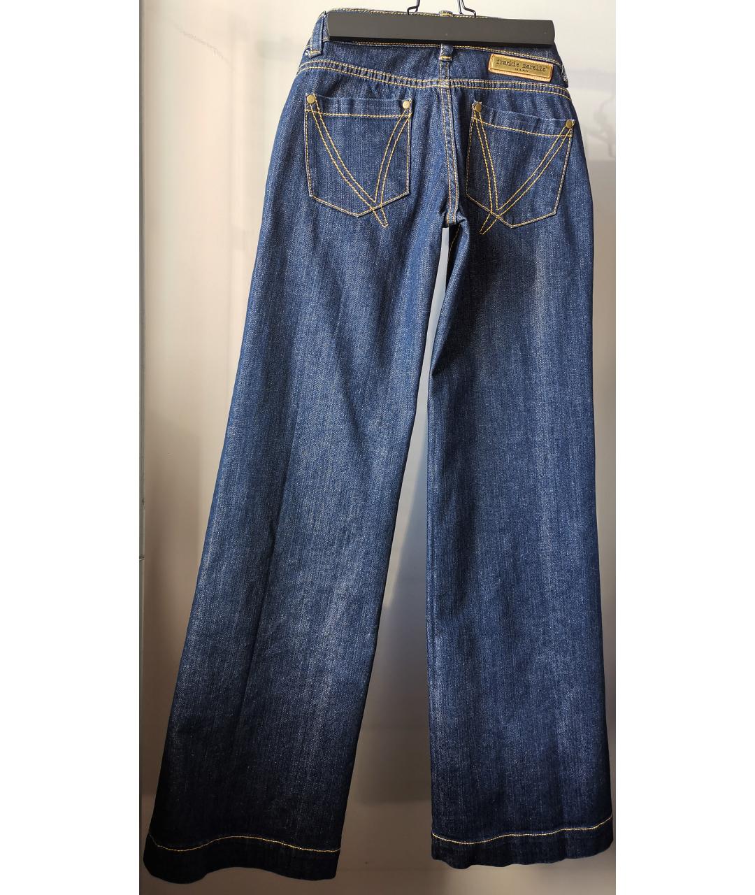 FRANKIE MORELLO Темно-синие хлопковые джинсы клеш, фото 2