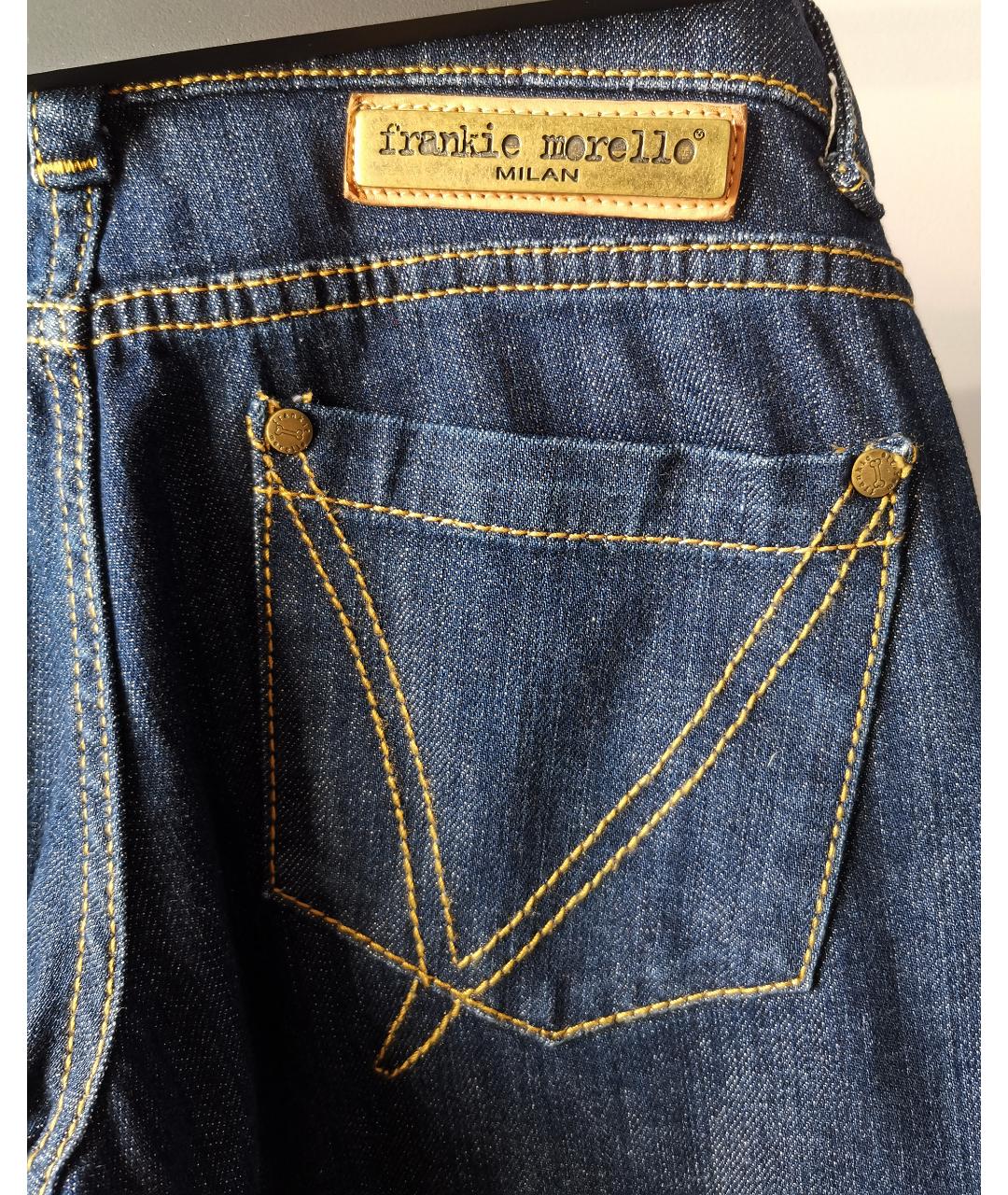FRANKIE MORELLO Темно-синие хлопковые джинсы клеш, фото 6