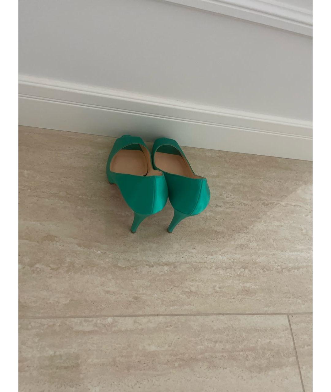 CHRISTIAN LOUBOUTIN Зеленые текстильные туфли, фото 3