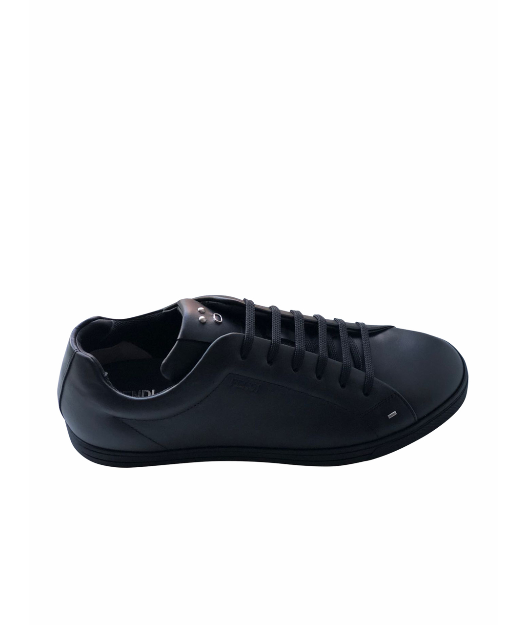 FENDI Черные кожаные низкие кроссовки / кеды, фото 1