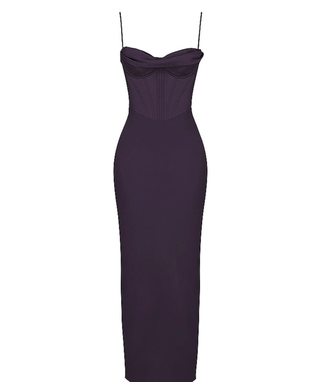 HOUSE OF LONDON Фиолетовое атласное коктейльное платье, фото 1