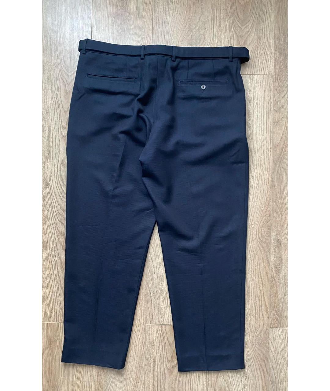 LOUIS VUITTON PRE-OWNED Темно-синие шерстяные классические брюки, фото 2