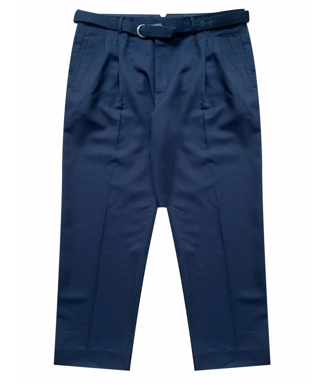 LOUIS VUITTON PRE-OWNED Темно-синие шерстяные классические брюки, фото 1