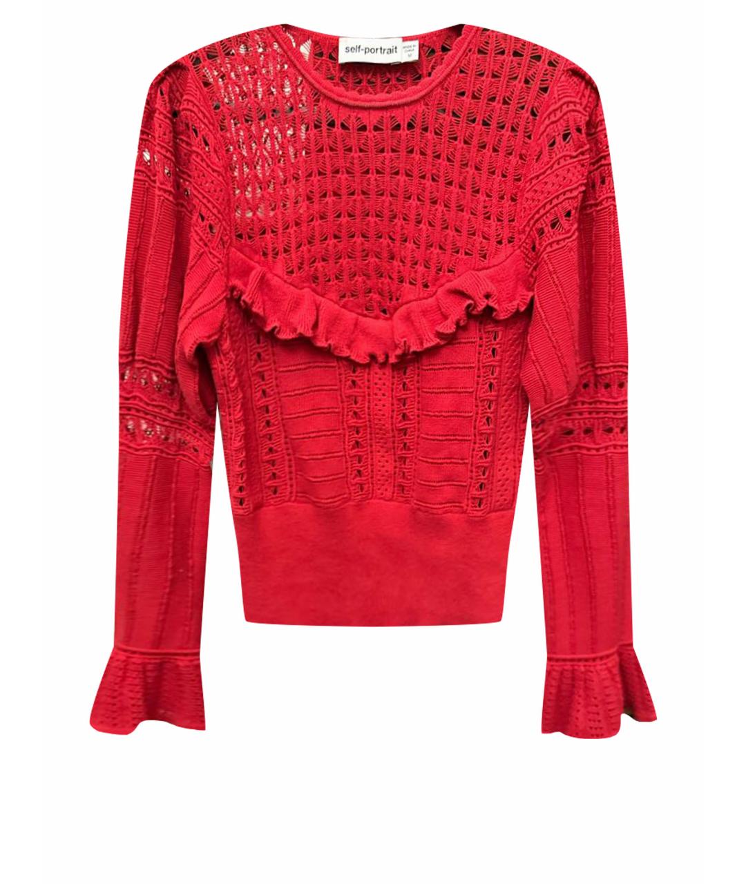 SELF-PORTRAIT Красный хлопковый джемпер / свитер, фото 1