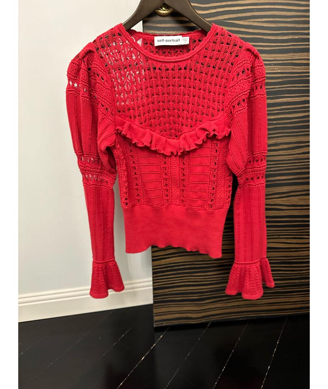 SELF-PORTRAIT Красный хлопковый джемпер / свитер, фото 5