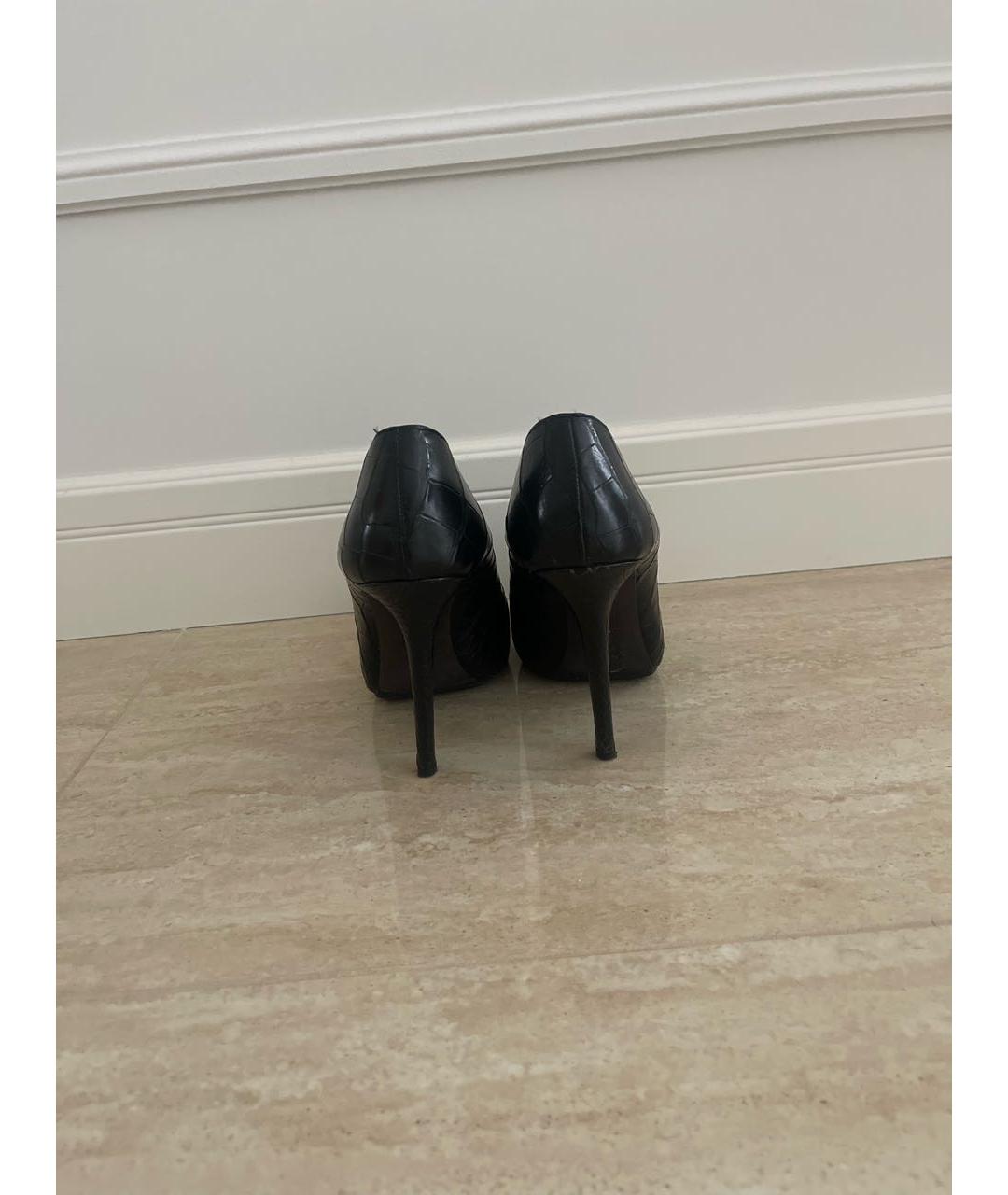 GIAMBATTISTA VALLI Черные туфли из экзотической кожи, фото 4