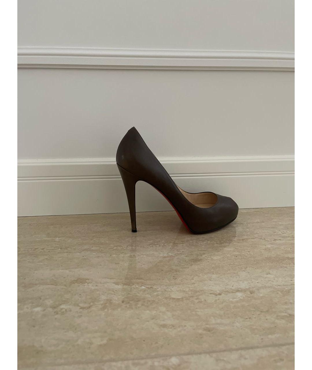 CHRISTIAN LOUBOUTIN Коричневые кожаные туфли, фото 5