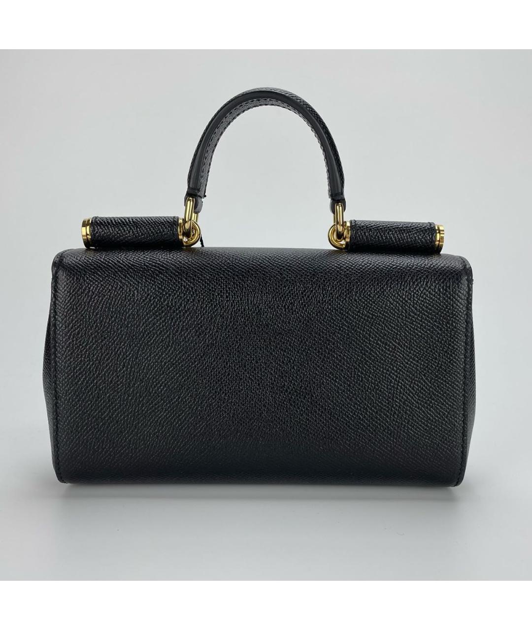 DOLCE&GABBANA Черная кожаная сумка через плечо, фото 2