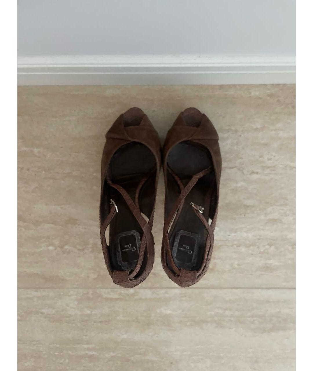 CHRISTIAN DIOR PRE-OWNED Коричневые туфли из экзотической кожи, фото 3