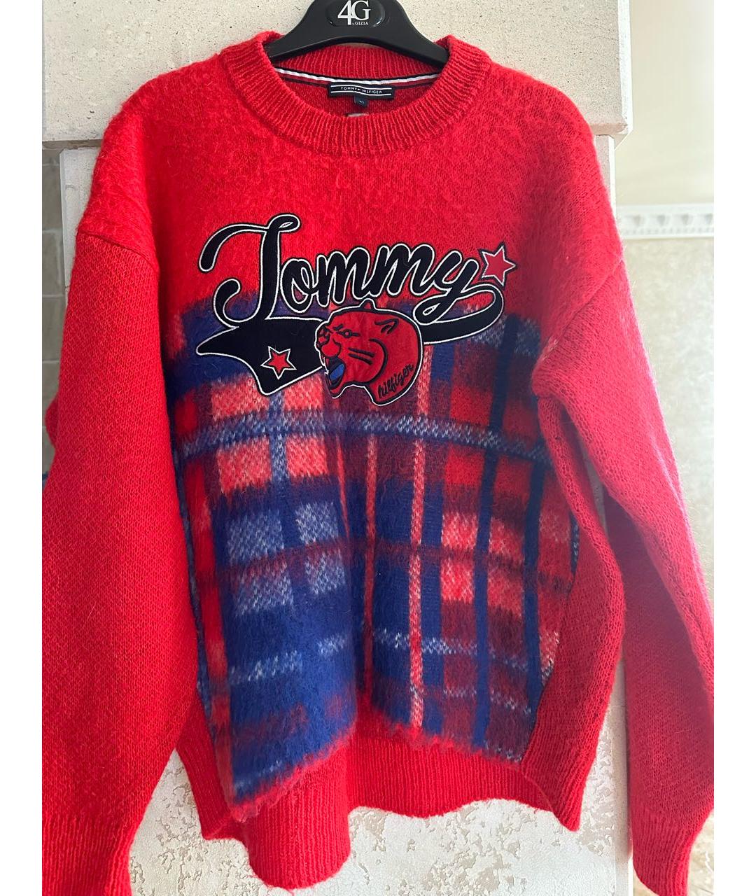 TOMMY HILFIGER Красный кашемировый джемпер / свитер, фото 5