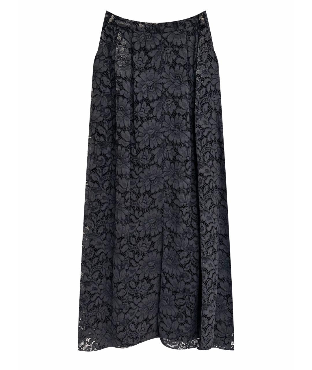 DOLCE&GABBANA Антрацитовая хлопковая юбка макси, фото 1