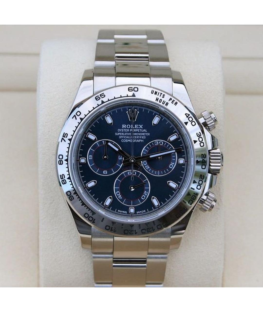 ROLEX Синие часы из белого золота, фото 5