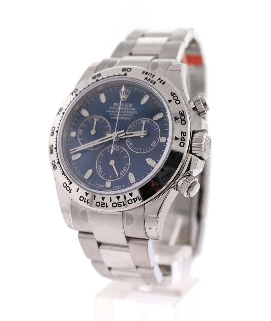 ROLEX Синие часы из белого золота, фото 6