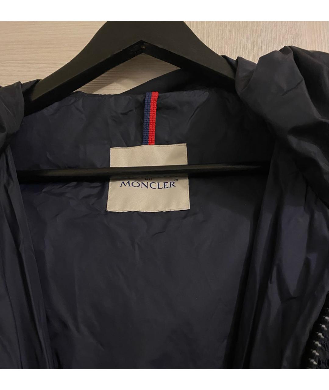 MONCLER Темно-синяя полиэстеровая куртка, фото 3