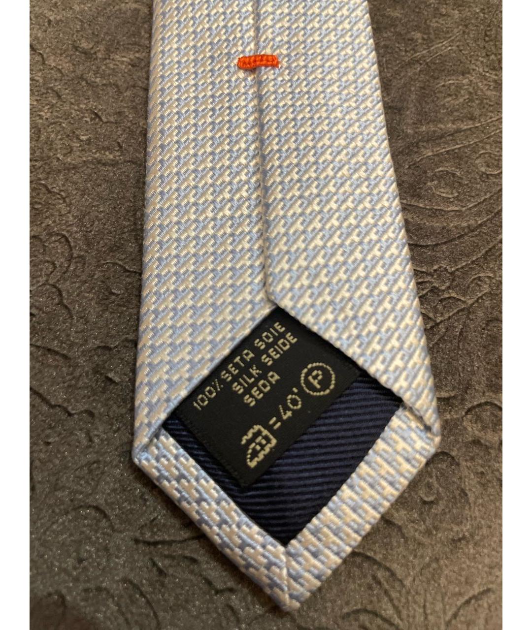 ERMENEGILDO ZEGNA Голубой шелковый галстук, фото 5