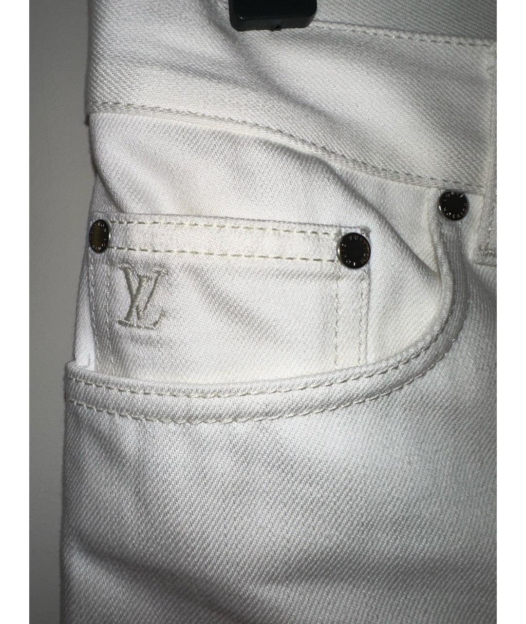 LOUIS VUITTON Белые хлопковые прямые джинсы, фото 6
