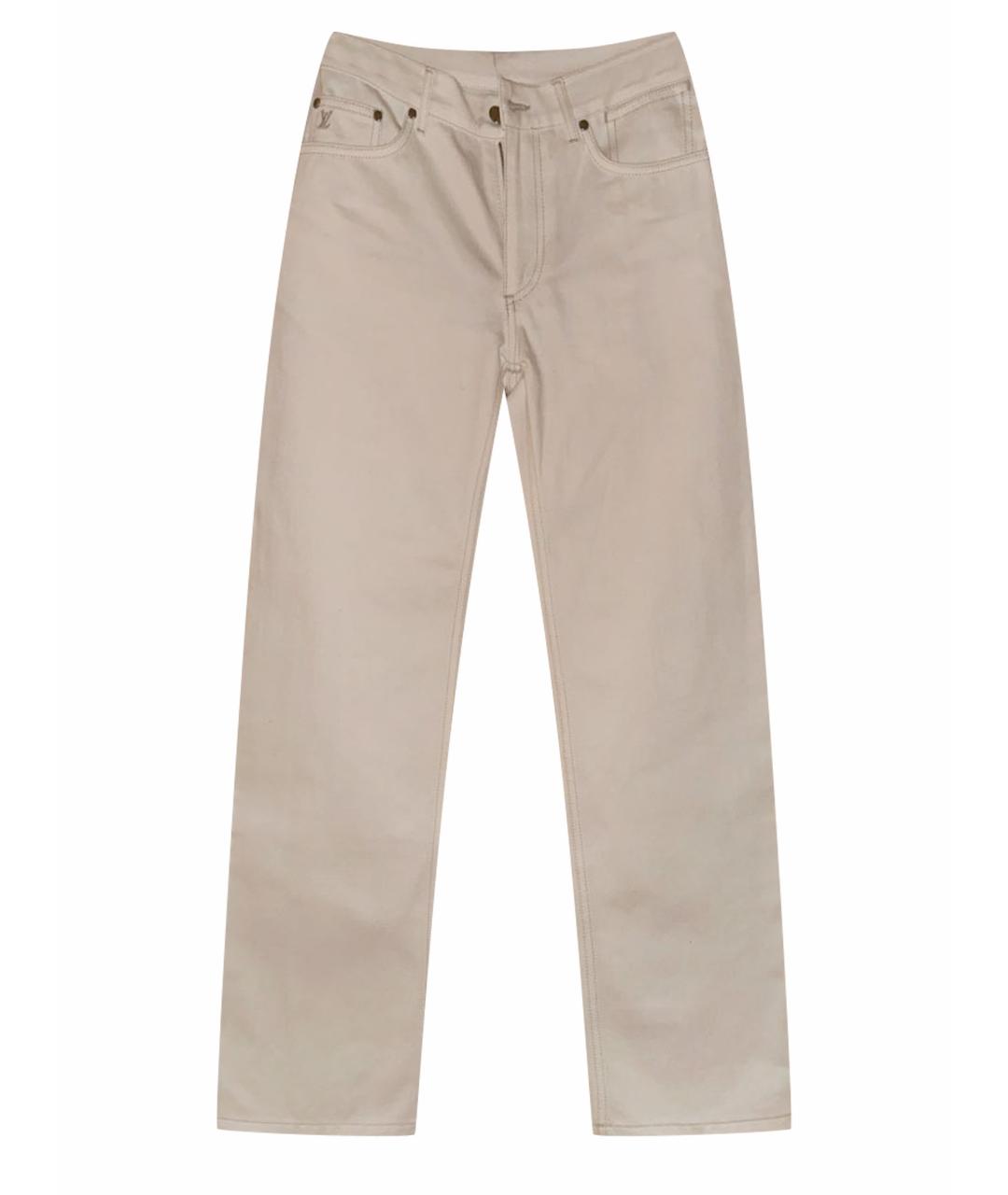 LOUIS VUITTON PRE-OWNED Белые хлопковые прямые джинсы, фото 1
