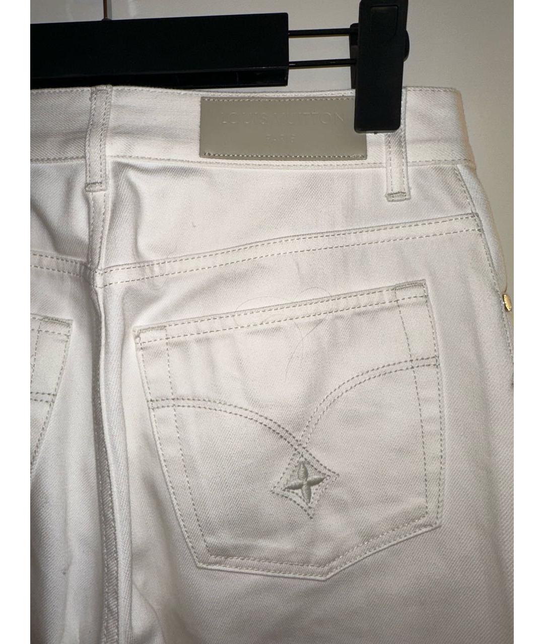 LOUIS VUITTON Белые хлопковые прямые джинсы, фото 5