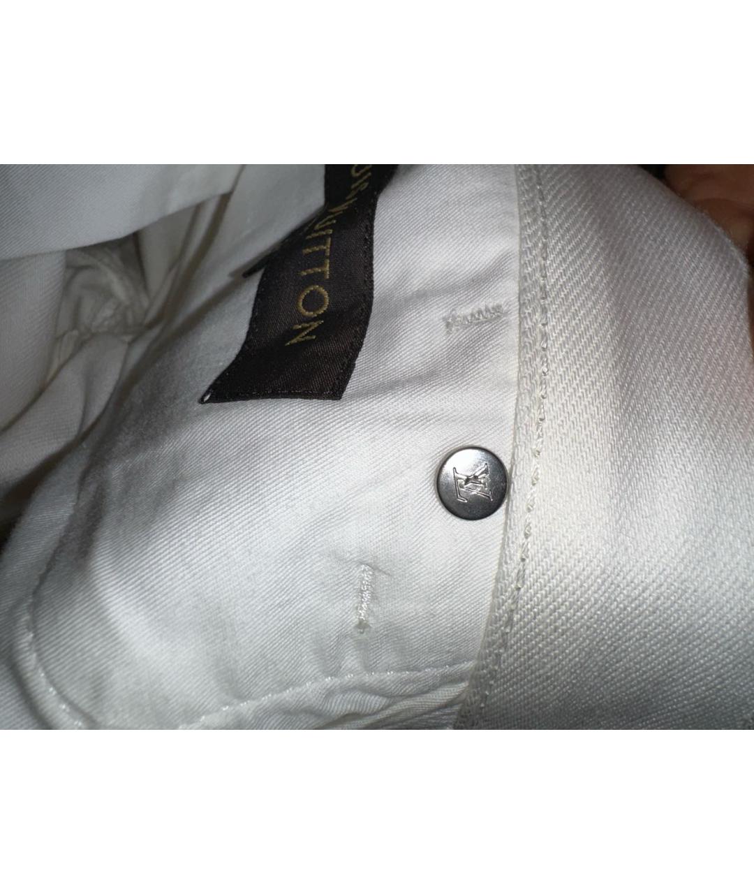 LOUIS VUITTON Белые хлопковые прямые джинсы, фото 7
