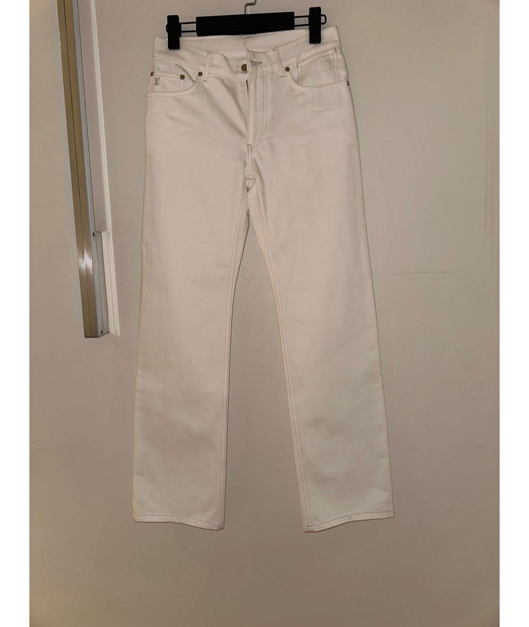 LOUIS VUITTON PRE-OWNED Белые хлопковые прямые джинсы, фото 8