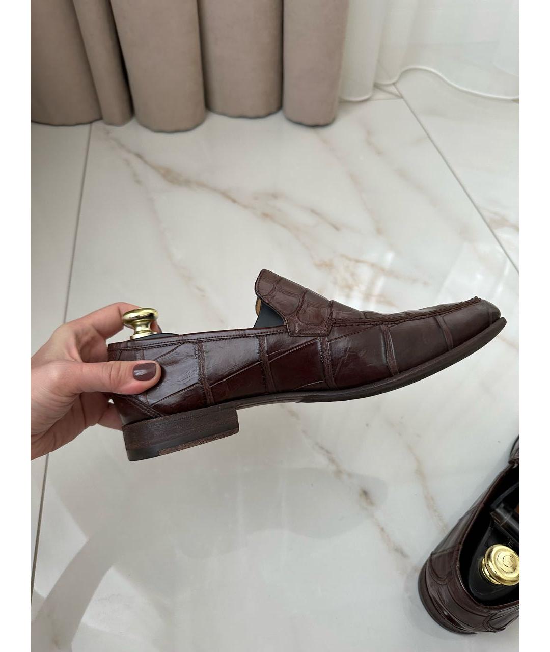 ZILLI Коричневые туфли из экзотической кожи, фото 7