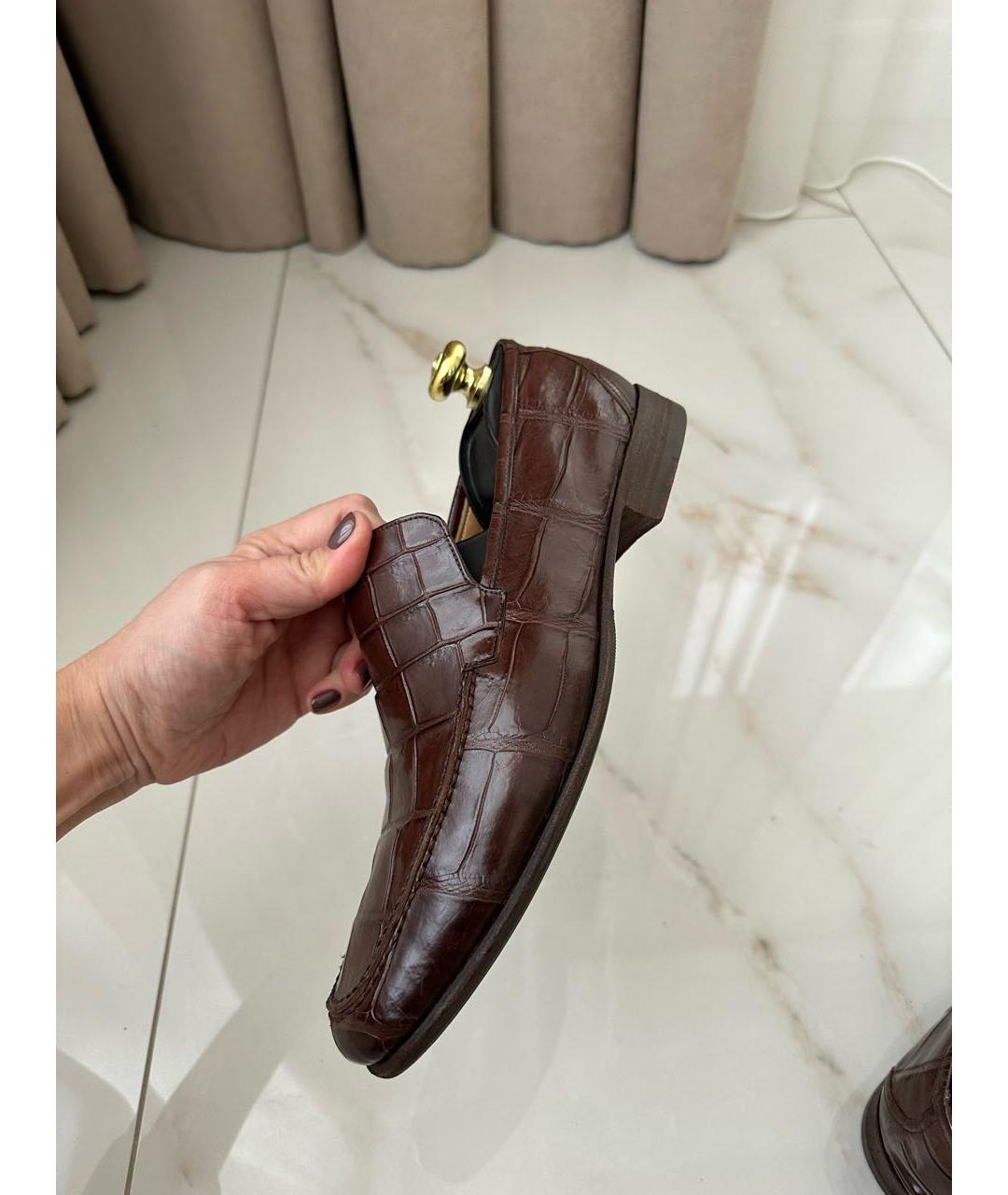 ZILLI Коричневые туфли из экзотической кожи, фото 3
