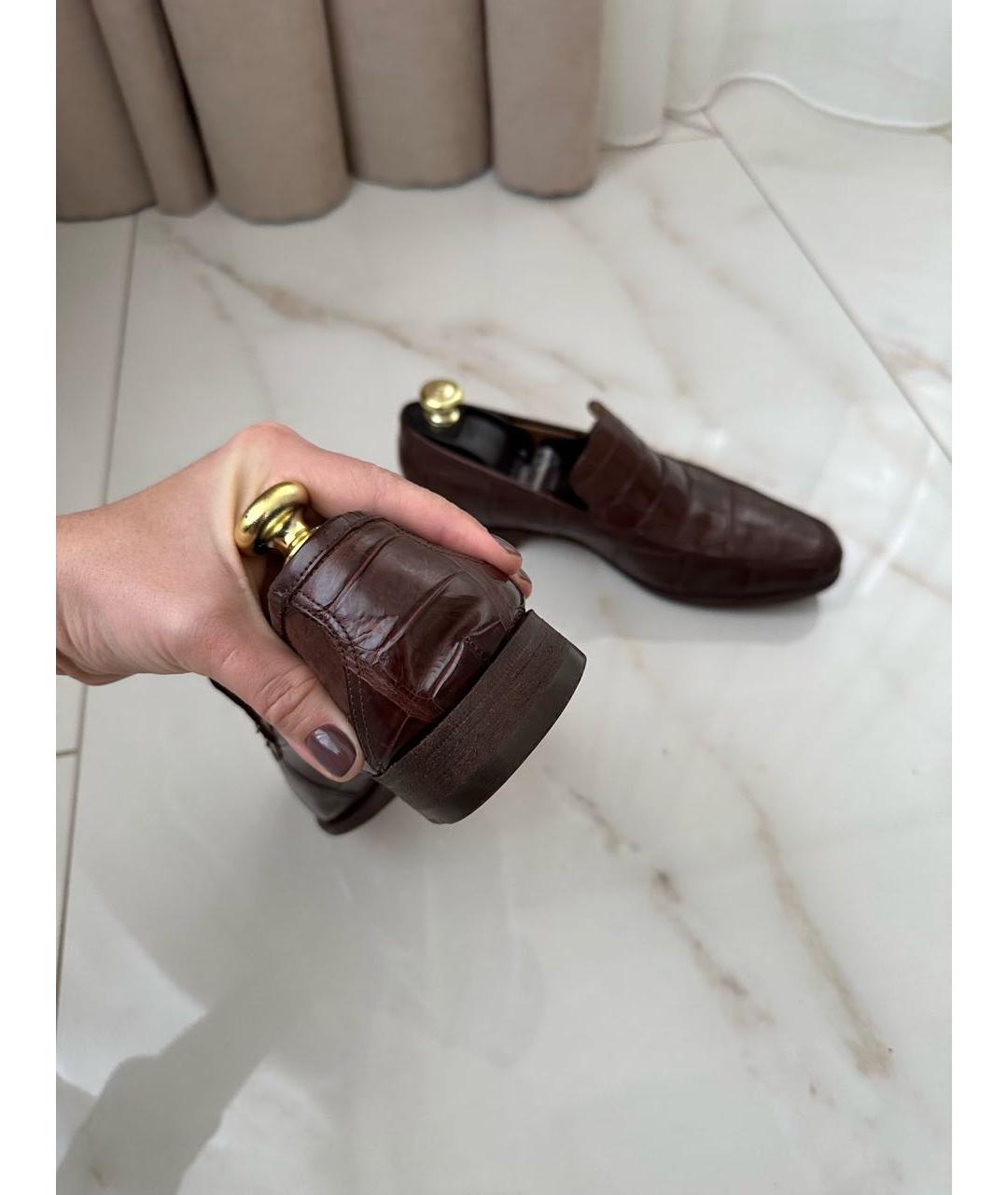 ZILLI Коричневые туфли из экзотической кожи, фото 6