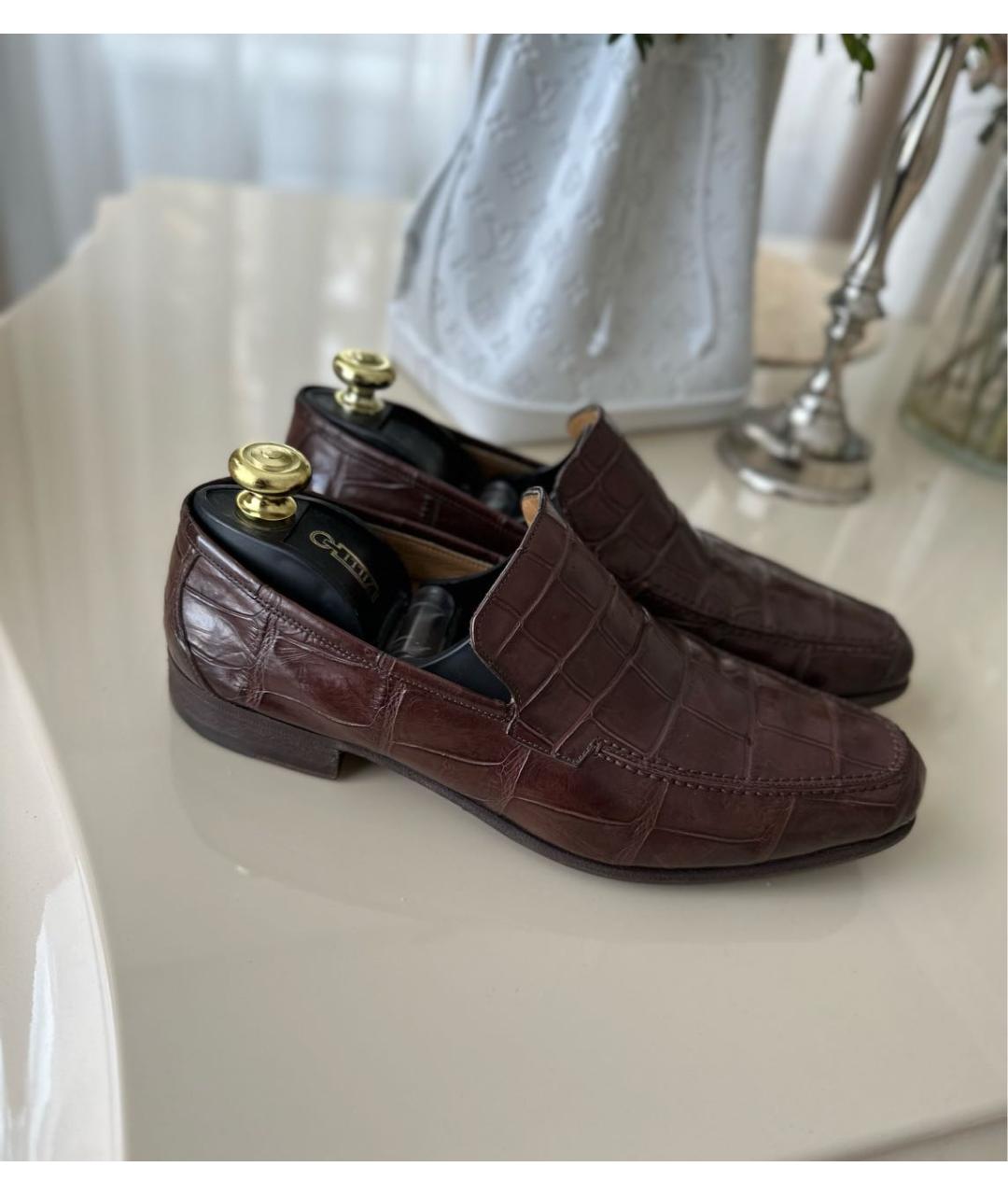 ZILLI Коричневые туфли из экзотической кожи, фото 9