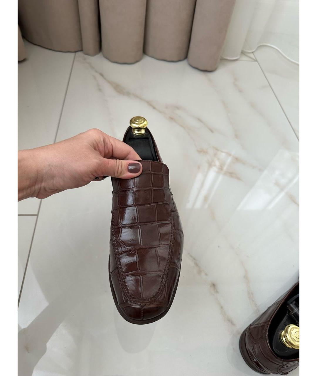 ZILLI Коричневые туфли из экзотической кожи, фото 5