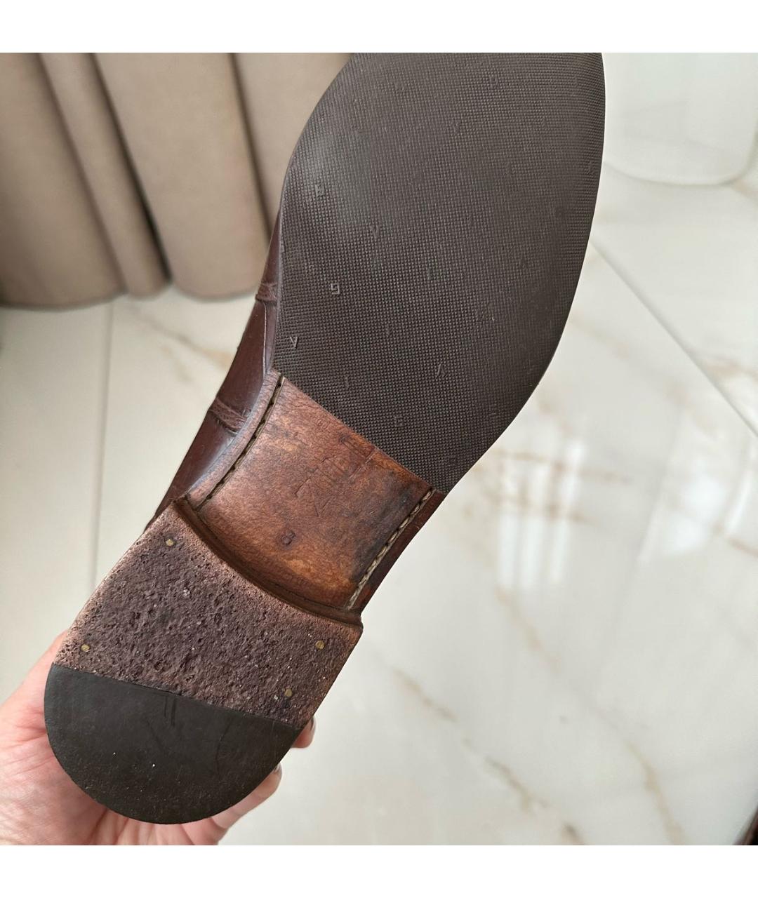 ZILLI Коричневые туфли из экзотической кожи, фото 4