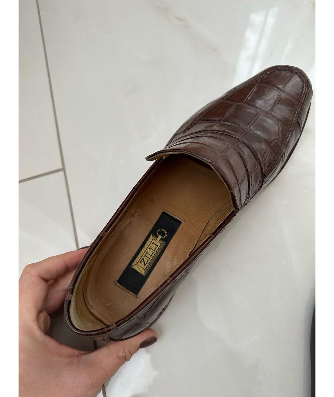ZILLI Коричневые туфли из экзотической кожи, фото 2