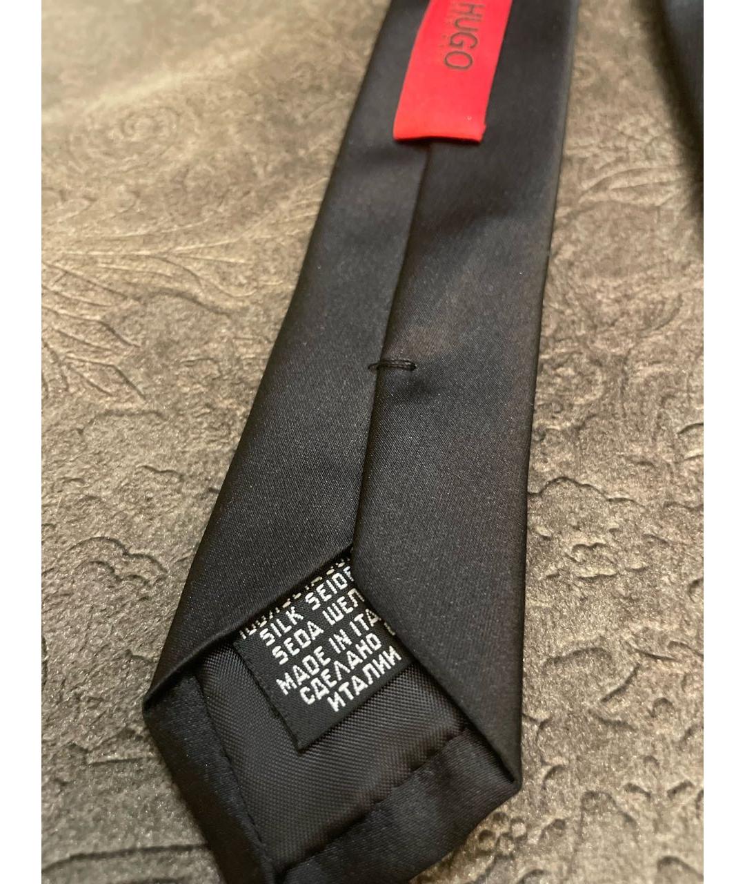 HUGO BOSS Черный шелковый галстук, фото 5