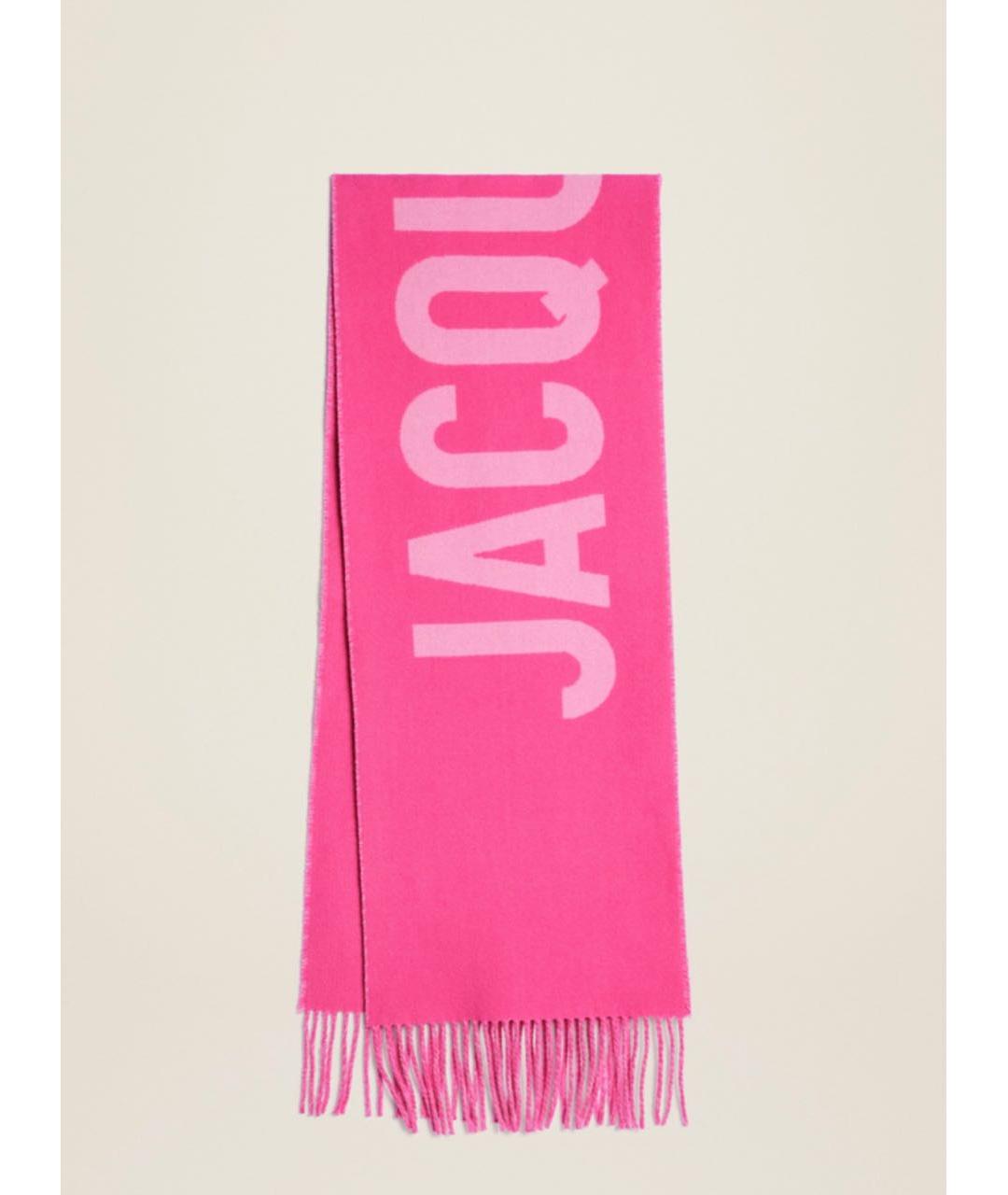 JACQUEMUS Розовый шерстяной шарф, фото 6