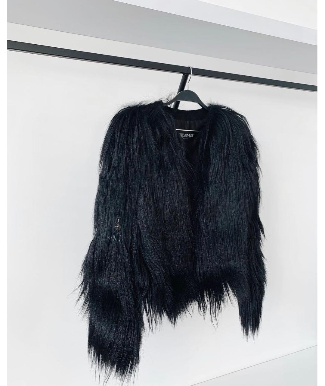 BALMAIN Черная меховая шуба, фото 2