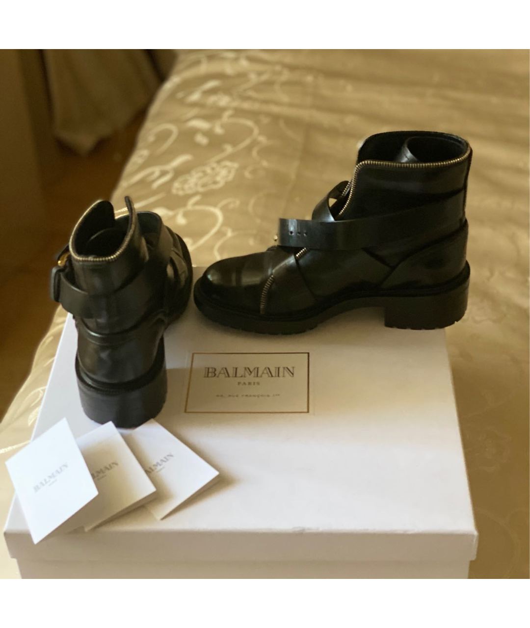 BALMAIN Черные кожаные ботинки, фото 2
